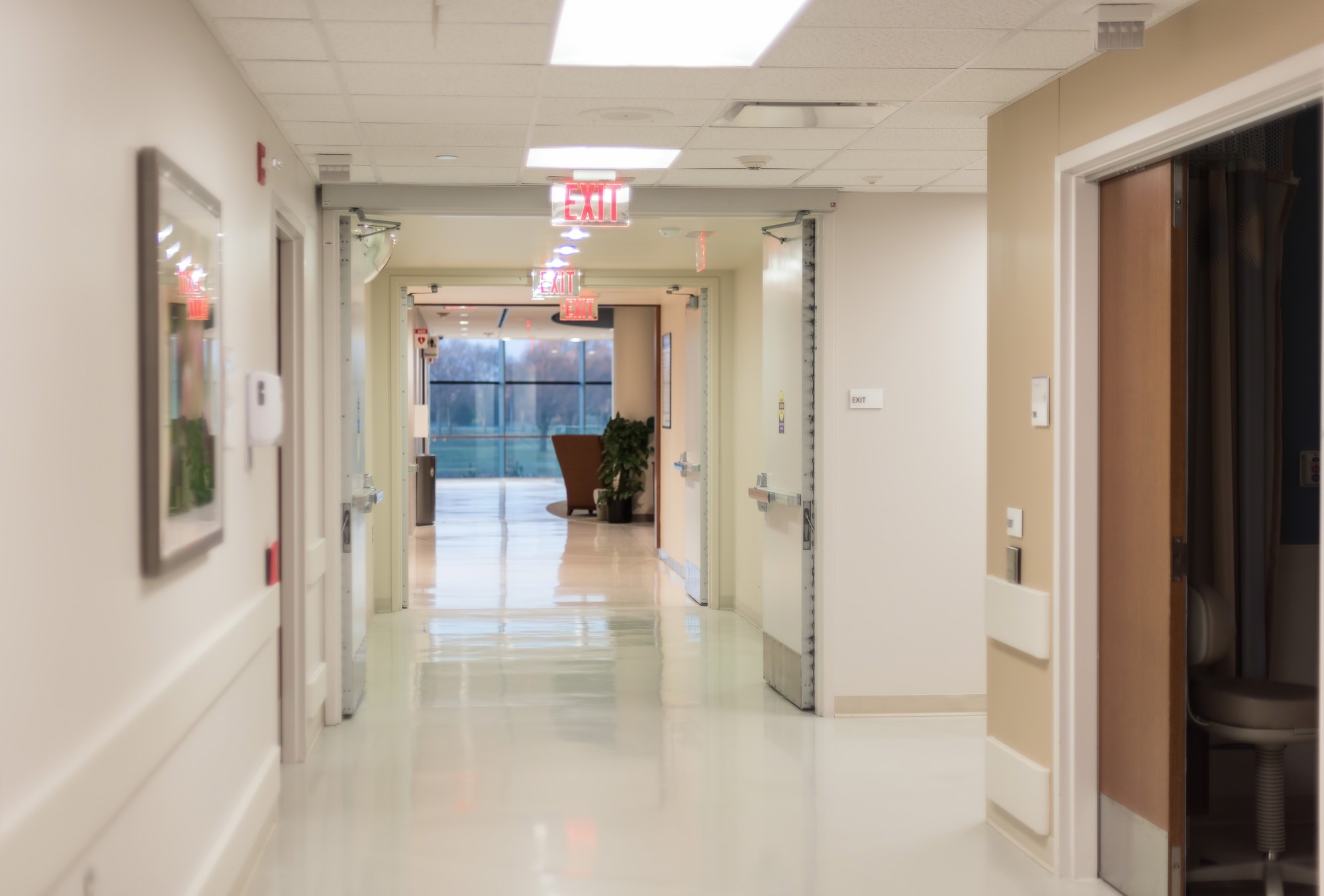 Sterile hospital corridor